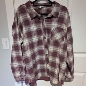 Maurices Purple Plaid Shirt xxl animal print skull alt